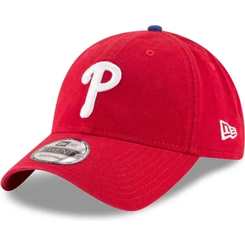 Röd justerbar 9TWENTY Core Classic-kurvmössa från Philadelphia Phillies MLB av New Era