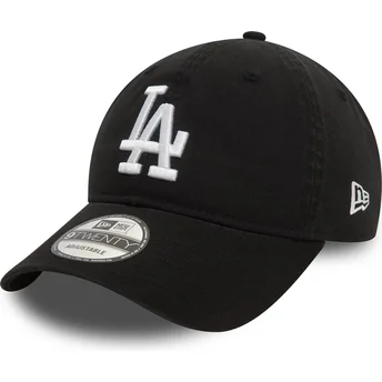 Justerbar svart böjd keps 9TWENTY Washed från Los Angeles Dodgers MLB av New Era