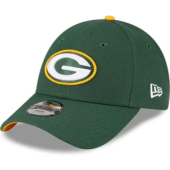 Justerbar grön böjd keps för pojke 9FORTY The League från Green Bay Packers NFL av New Era