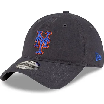 Justerbar grå kurvad keps 9TWENTY Core Classic från New York Mets MLB av New Era