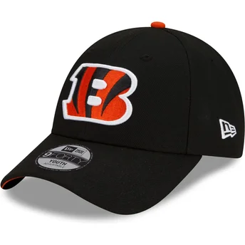 Svart justerbar böjd keps för barn 9FORTY The League från Cincinnati Bengals NFL av New Era