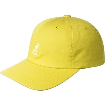 Gul böjd justerbar keps Washed Baseball Lemon Sorbet från Kangol