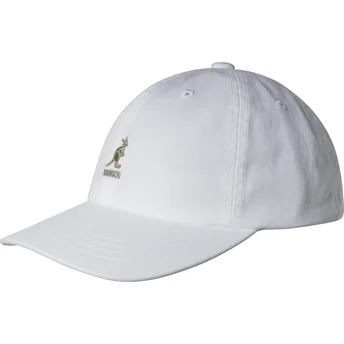 Justerbar vit kurvad keps Washed Baseball White från Kangol