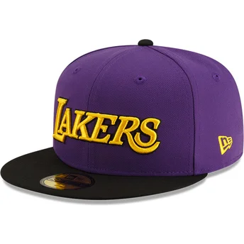 Lila och svart justerbar 59FIFTY Statement platt keps för Los Angeles Lakers NBA från New Era