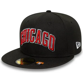 Svart justerbar 59FIFTY Statement platt keps från Chicago Bulls NBA av New Era