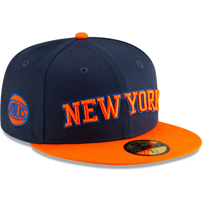platt-keps-marinbla-och-orange-justerad-59fifty-statement-fran-new-york-knicks-nba-av-new-era