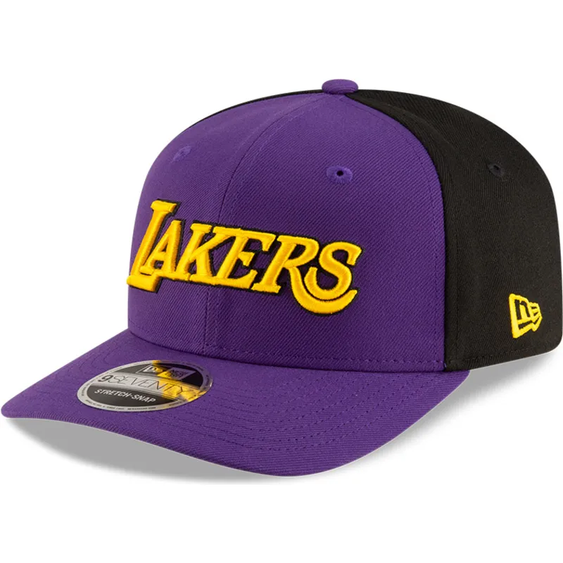 violett-och-svart-bojd-keps-snapback-9seventy-statement-stretch-snap-fran-los-angeles-lakers-nba-av-new-era