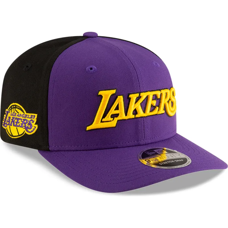 violett-och-svart-bojd-keps-snapback-9seventy-statement-stretch-snap-fran-los-angeles-lakers-nba-av-new-era