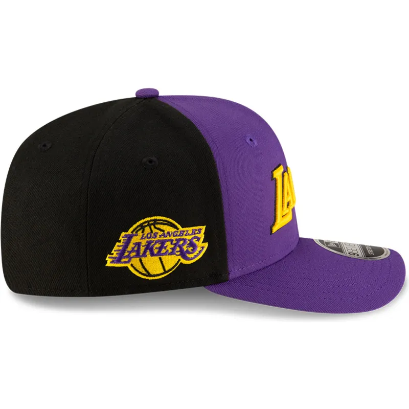 violett-och-svart-bojd-keps-snapback-9seventy-statement-stretch-snap-fran-los-angeles-lakers-nba-av-new-era