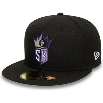 Svart justerbar 59FIFTY Classic platt keps från Sacramento Kings NBA av New Era