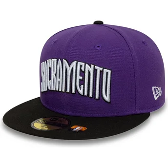 Sacramento Kings NBA New Era 59FIFTY Classic justerbar platt lila och svart keps