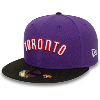 Toronto Raptors NBA New Era 59FIFTY Classic justerbar lila och svart platt keps