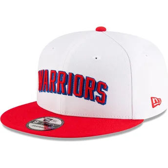 Vit och röd platt snapback-keps 9FIFTY Classic från Golden State Warriors NBA av New Era