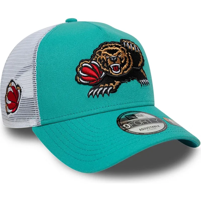 gron-och-vit-trucker-keps-a-frame-classic-fran-memphis-grizzlies-nba-av-new-era