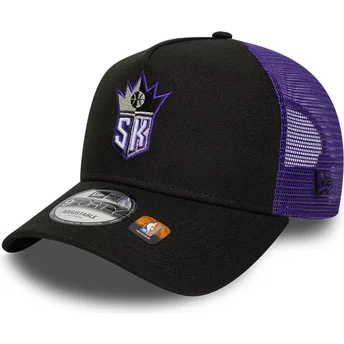 Svart och lila truckerkeps A Frame Classic från Sacramento Kings NBA av New Era