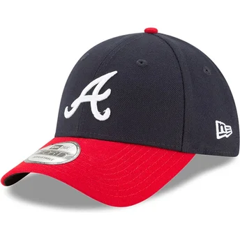 Justerbar marinblå och röd 9FORTY The League-keps för Atlanta Braves MLB från New Era