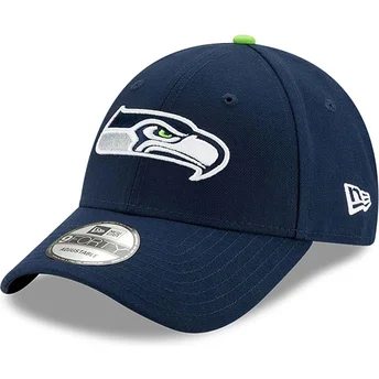 Marinblå böjd justerbar keps 9FORTY The League från Seattle Seahawks NFL av New Era