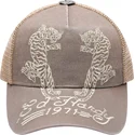 beige-trucker-keps-desert-tiger-fran-ed-hardy