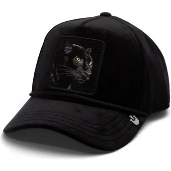 Svart snapback keps med böjd skärm och panter, Panther Royalty The Farm från Goorin Bros.