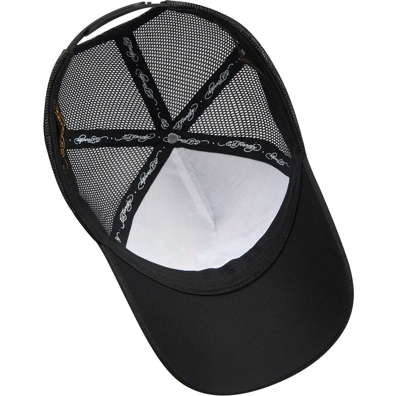 svart-trucker-keps-skull-rose-fran-ed-hardy