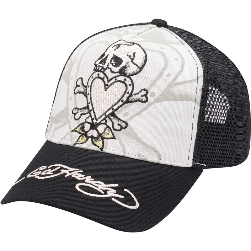 svart-och-vit-trucker-keps-death-before-fran-ed-hardy