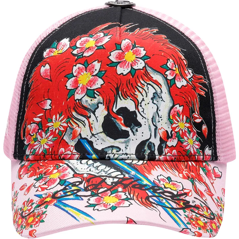 svart-och-rosa-truckerkeps-beautiful-ghost-fran-ed-hardy