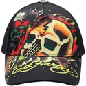 svart-justerbar-bojd-keps-skull-chopper-av-ed-hardy