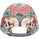 justerbar-bla-kurvad-keps-skull-rose-denim-fran-ed-hardy