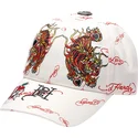 justerbar-beige-kurvkeps-tiger-flames-fran-ed-hardy