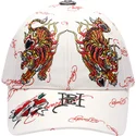 justerbar-beige-kurvkeps-tiger-flames-fran-ed-hardy