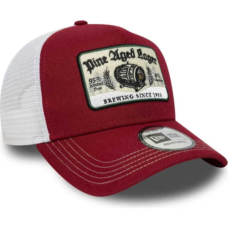rod-och-vit-trucker-keps-9forty-a-frame-vintage-pine-aged-lager-fran-new-era