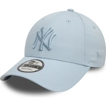 Justerbar blå böjd keps med blått logo 9FORTY League Essential från New York Yankees MLB av New Era