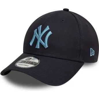 Marinblå justerbar kurvad keps med blått logotyp 9FORTY League Essential för New York Yankees MLB från New Era