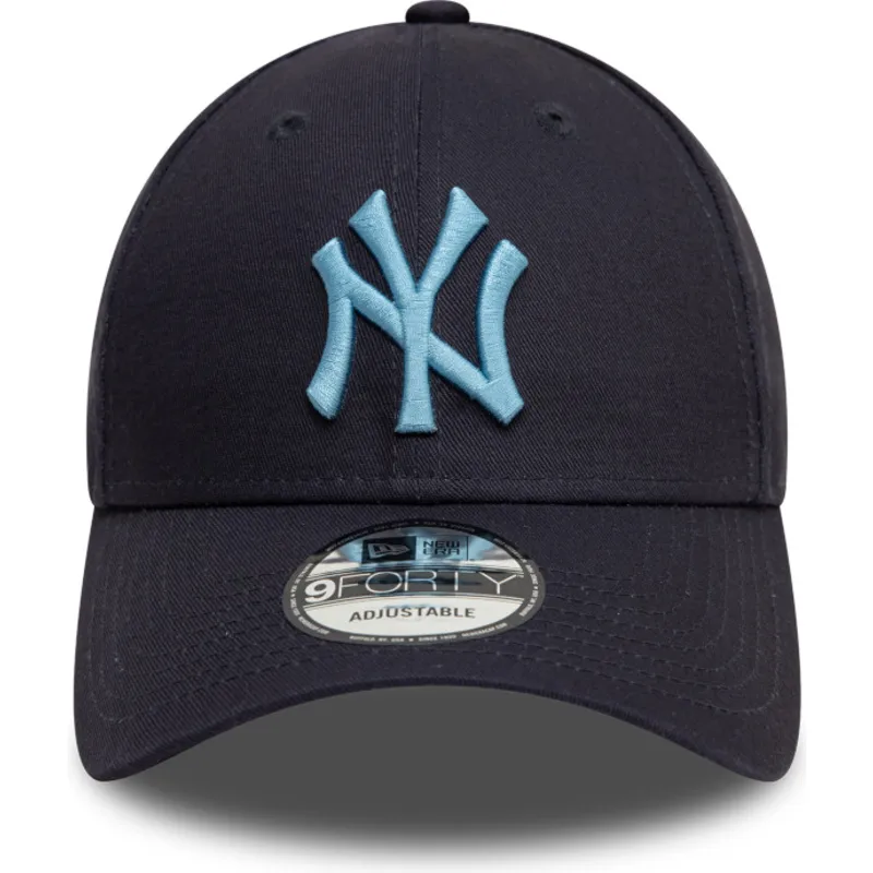 marinbla-bojd-justerbar-keps-med-bla-logotyp-9forty-league-essential-fran-new-york-yankees-mlb-av-new-era