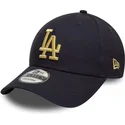 marinbla-justerbar-bojd-keps-med-guldlogo-9forty-metallic-los-angeles-dodgers-mlb-fran-new-era