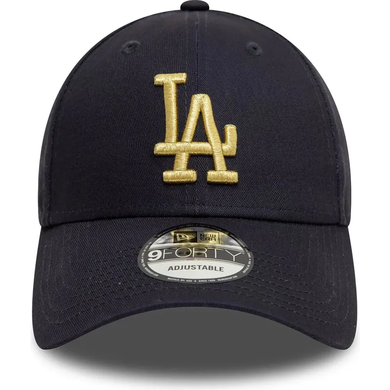 marinbla-justerbar-bojd-keps-med-guldlogo-9forty-metallic-los-angeles-dodgers-mlb-fran-new-era