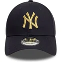 new-era-new-york-yankees-mlb-9forty-metallic-justerbar-marinbla-bojd-keps-med-guldfargad-logotyp