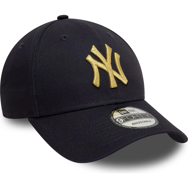 new-era-new-york-yankees-mlb-9forty-metallic-justerbar-marinbla-bojd-keps-med-guldfargad-logotyp
