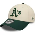 justerbar-9forty-colour-block-beige-och-gron-bojd-keps-oakland-athletics-mlb-fran-new-era