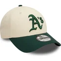 justerbar-9forty-colour-block-beige-och-gron-bojd-keps-oakland-athletics-mlb-fran-new-era