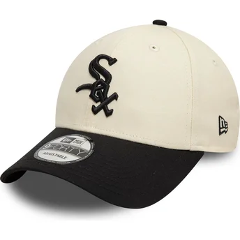 Beige och svart justerbar 9FORTY Colour Block Chicago White Sox MLB keps från New Era