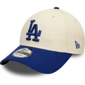 beige-och-bla-justerbar-9forty-colour-block-los-angeles-dodgers-mlb-bojd-keps-fran-new-era