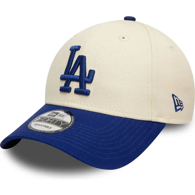 bojd-beige-och-bla-justerbar-keps-9forty-colour-block-fran-los-angeles-dodgers-mlb-av-new-era