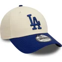 beige-och-bla-justerbar-9forty-colour-block-los-angeles-dodgers-mlb-bojd-keps-fran-new-era