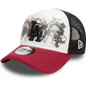 los-angeles-dodgers-mlb-dragon-9forty-a-frame-graphic-vit-svart-och-rod-truckerkeps-fran-new-era