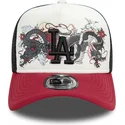 los-angeles-dodgers-mlb-dragon-9forty-a-frame-graphic-vit-svart-och-rod-truckerkeps-fran-new-era
