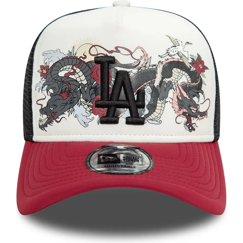 vit-svart-och-rod-trucker-keps-9forty-a-frame-graphic-fran-los-angeles-dodgers-mlb-dragon-av-new-era