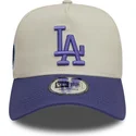 beige-och-lila-bojd-snapback-keps-med-lila-logotyp-9forty-a-frame-world-series-patch-av-los-angeles-dodgers-mlb-fran-new-era