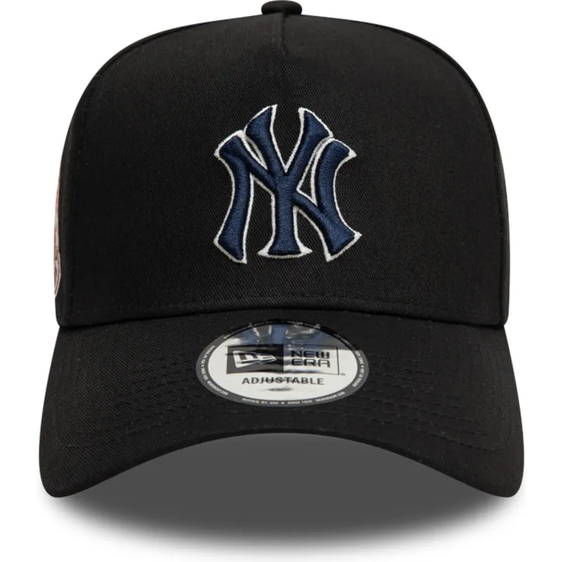 svart-kurvad-snapback-keps-med-marinbla-logotyp-9forty-a-frame-world-series-patch-fran-new-york-yankees-mlb-av-new-era