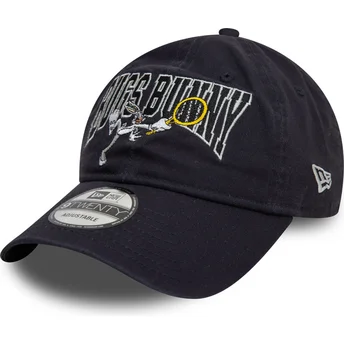 Justerbar marinblå böjd keps 9TWENTY Washed med Bugs Bunny Looney Tunes från New Era